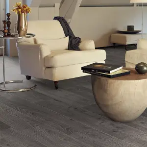 36 Pcs Peel and Stick Flooring Tile Waterproof Self Adhesive Plank Wood Grain Effect PVC Flooring Dark Grey