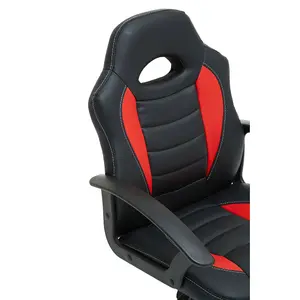 Interiors by Premier Black And Red Pu Gaming Chair