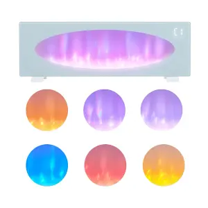 Electric Fire Fireplace Wall Mounted or Freestanding Panel Heater 7 Flame Colors with WiFi Remote Control 42 Inch