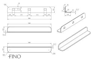 Matt White Stone Bathroom Shelf 900mm