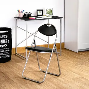 Harbour Housewares - Industrial Office Desk & Chair Set - Black/Black