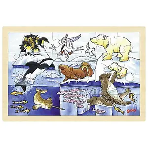 Goki Wooden Arctic Animals Puzzle - 24 Piece