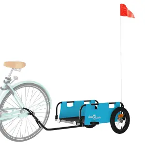 vidaXL Bike Trailer Blue Oxford Fabric and Iron