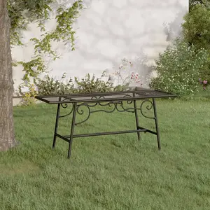 Berkfield Tree Bench 110 cm Black Steel