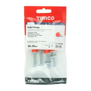 Timco - Stella Fixings - TX - Pan - Red (Size M5 x 80 - 4 Pieces)