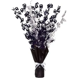 Unique Party Glitz 40th Birthday Balloon Weight Centrepiece Black/White (One Size)