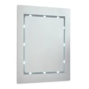 ValueLights Slim LED Battery Operated Illuminating Rectangular IP44 Rated Design Bathroom Mirror