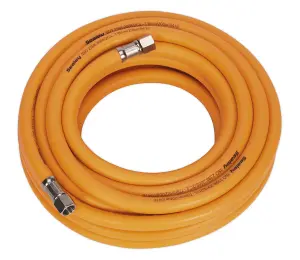 Sealey Air Hose 10m x 8mm Hybrid High-Visibility with 1/4"BSP Unions AHHC10