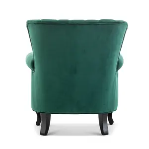 Velvet Emerald Green Jemma Accent Wingback Chair