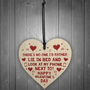 Funny Happy Valentines Day Gift For Boyfriend Girlfriend Husband Wife Wood Heart