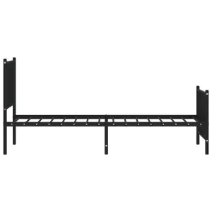 Berkfield Metal Bed Frame with Headboard and Footboard Black 75x190 cm 2FT6 Small Single