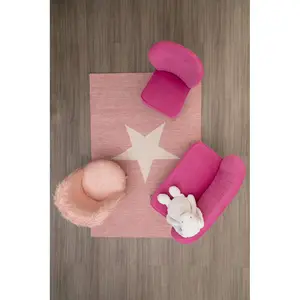 Interiors by Premier Kids Chair, Comfortable Seating Pink Velvet Chair, Easy to Clean Bedroom Chair, Adjustable Small Chair