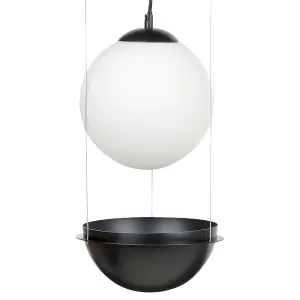 Glass Pendant Lamp Black TOBINS