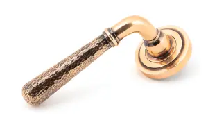 From The Anvil Polished Bronze Hammered Newbury Lever on Rose Set (Art Deco) - Unsprung