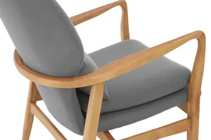 Interiors by Premier Stockholm Grey Chair With Birchwood Frame