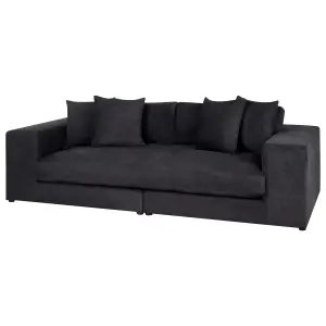 Beliani Modern 3 Seater Sofa Black GLORVIKA