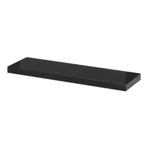 GoodHome Cusko Gloss black Rectangular Floating shelf (L)80cm x (D)23.5cm