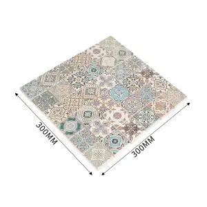 Diriana Multicolour Matt Stone effect Natural stone Mosaic tile sheet, (L)300mm (W)300mm