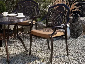 Set of 4 Garden Chairs with Cushions SALENTO Metal Dark Brown