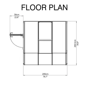 Palram - Canopia 6x6 ft & 1 window Barn Plastic Sun room (H)2470mm x (W)2010mm