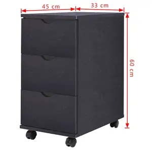 Berkfield Drawer Unit 33x45x60 cm Black