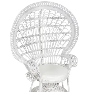 Peacock Chair EMMANUELLE Rattan White