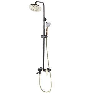 Mixer Shower Set with Rainshower GURARA Black-Gold