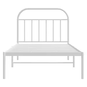 Berkfield Metal Bed Frame with Headboard White 107x203 cm