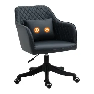 Vinsetto Office Chair with Rechargeable Vibration Massage Lumbar Pillow, Wheels