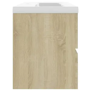 Berkfield Sink Cabinet with Built-in Basin Sonoma Oak Engineered Wood