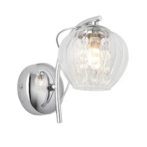 Luminosa Mesmer Glass Wall Lamp, Chrome Plate, Glass, Glass Beads