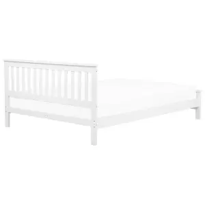 Wooden EU Super King Size Bed White MAYENNE