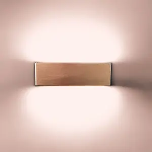 8W LED Up and Down Wall Light, Brushed Bronze Finish Warm White (Non-Dimmable)