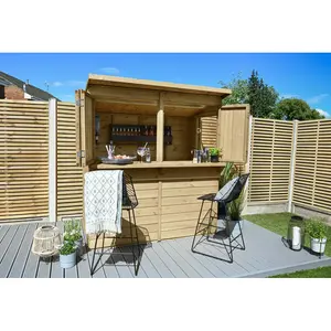 Forest Garden Bar Counter with Solid Wood Outer Material