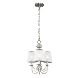 Elstead Aveline Multi Arm Chandelier 3 Light Brushed Steel Finish, E14