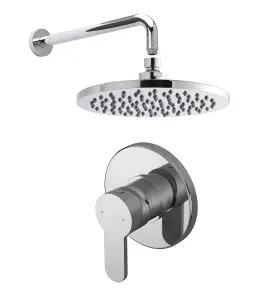 Pride Shower Bundle Concealed Round Manual Valve, Arm & Head Kit - Chrome Balterley