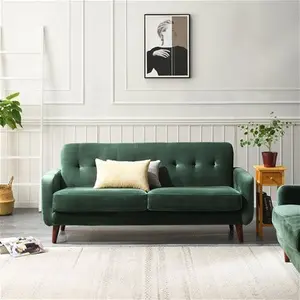 Clarence 3-Seater Green Velvet Sofa, Three-Seater Large Dark Green Fabric Sofa - Large Couch Settee For 3 - Daals - Sofas