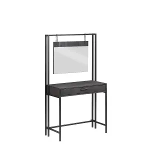 Zahra Urban Bedroom Dressing Vanity Makeup Table Mirror & Drawer Black