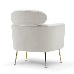 Teddy Boucle Accent Chair White