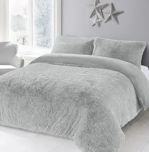 Teddy Bear Fleece Long Fur Cuddles Alaska Luxury Duvet Cover Set Warm Cosy Soft Teddy Bedding Set