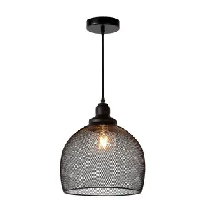 Lucide Mesh Vintage Pendant Light 28cm - 1xE27 - Black