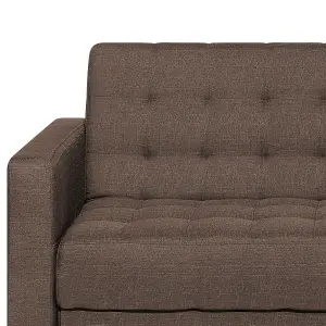 Corner Sofa ABERDEEN Dark Brown Fabric Left Hand