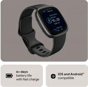 FITBIT Versa 4 Smart Watch - Black & Graphite