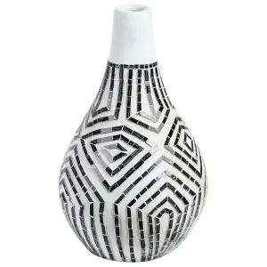 Decorative Vase OMBILIN Ceramic White