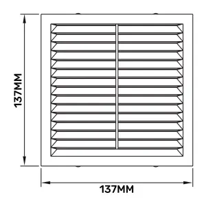 SQUARE  air vent with no screws visible cover plate and fly screen,flat back (140mm high x 140mm wide)