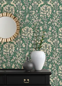 NuWallpaper NUS4480 Emerald Enchanted Peel & Stick Wallpaper, Emerald