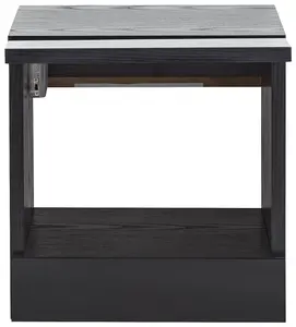 GFW Galicia Pair of Wall Hanging Bedside Tables Black