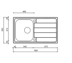 Cresta Small Bowl and Drainer Stainless Steel Kitchen Sink 860x500 - CR860