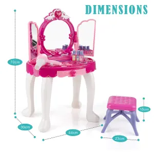 GLAMOUR MIRROR GIRLS VANITY DRESSING TABLE PLAY SET FUN TOY LIGHT CHRISTMAS GIFT