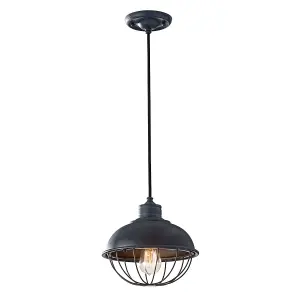 Elstead Urban Renewal 1 Light Ceiling Pendant Antique Forged Iron, E27